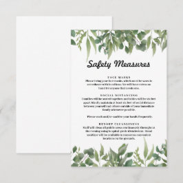 Cartão De Informações Medidas de Segurança para Folhagens e Vegetação Ve