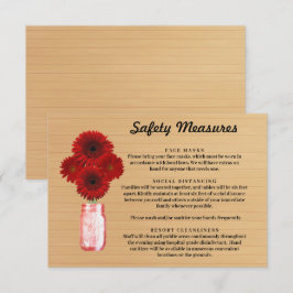 Cartão De Informações Medidas de Segurança para Jarra de Pedra com Flore