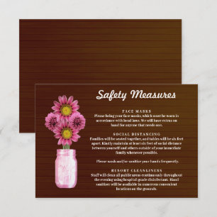 Cartão De Informações Medidas de Segurança para Jarras de Pedra com Flor