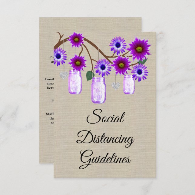 Cartão De Informações Medidas de Segurança para Jarras de Pedra com Flor (Frente/Verso)