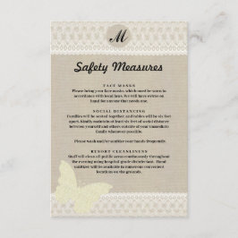 Cartão De Informações Medidas De Segurança Para O Monograma De Invólucro