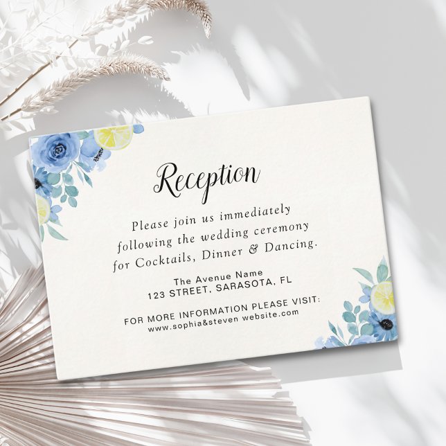 Cartão De Informações Mediterranean Lemon-Themed Wedding (Criador carregado)