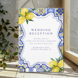 Cartão De Informações  Mediterranean Tile Wedding with Lemons