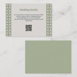 Cartão De Informações Meio século Mod Retro Wedding Olive Green