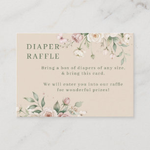 Cartão De Informações Menina Bebê para Abelha Floral Menina Bege Diaper