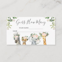 Meninas Safari Animais Adivinham Quantas Cartas In