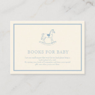 Cartão De Informações Menino Fita Azul Bonito Elegante Livros para bebê