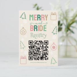 Cartão De Informações Merry & Bride Christmas Bridal Shower Registry