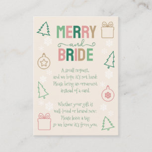 Cartão De Informações Merry & Bride Traga um Enfeite Chá de Noiva