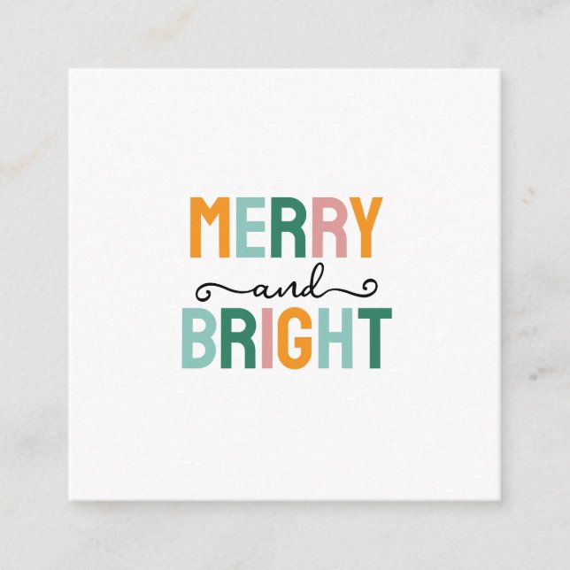 Cartão De Informações Merry Christmas Classical Unique Minimalist Plain (Frente)