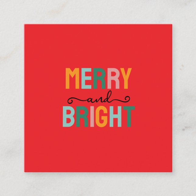 Cartão De Informações Merry Christmas Classical Unique Minimalist Plain (Frente)