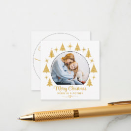 Cartão De Informações Merry Christmas Merry As A Mother White Gold Photo