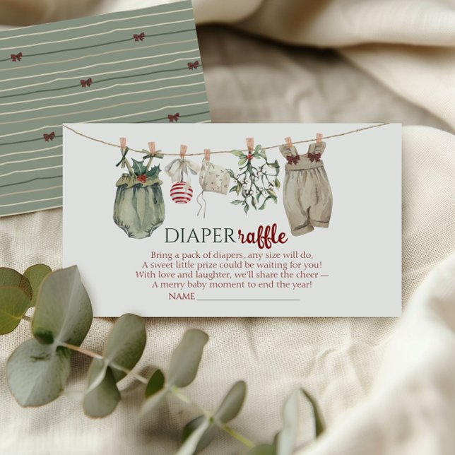 Cartão De Informações Merry Little Christmas Girl Clothes Diaper Raffle (Criador carregado)