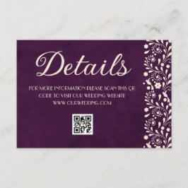 Cartão De Informações Mexican Purple Wedding Details QR code