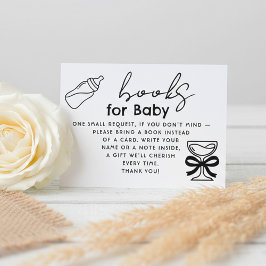 Cartão De Informações Milk Bottle and Champagne Books For Baby Request