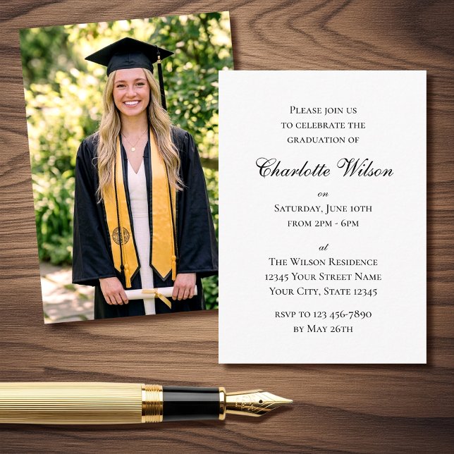 Cartão De Informações Mini 2026 Graduation Invitation Script Insert Card (Criador carregado)