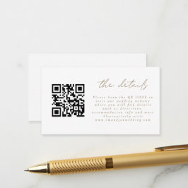 Cartão De Informações Mini Código QR Simples Dourado Grafia Detalhes do