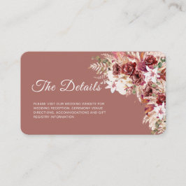 Cartão De Informações Mini Dusty Rosewood Floral QR Code Insert