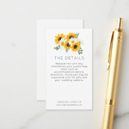 Cartão De Informações Mini Rústicos Girassóis Flores Selvagens Detalhes 