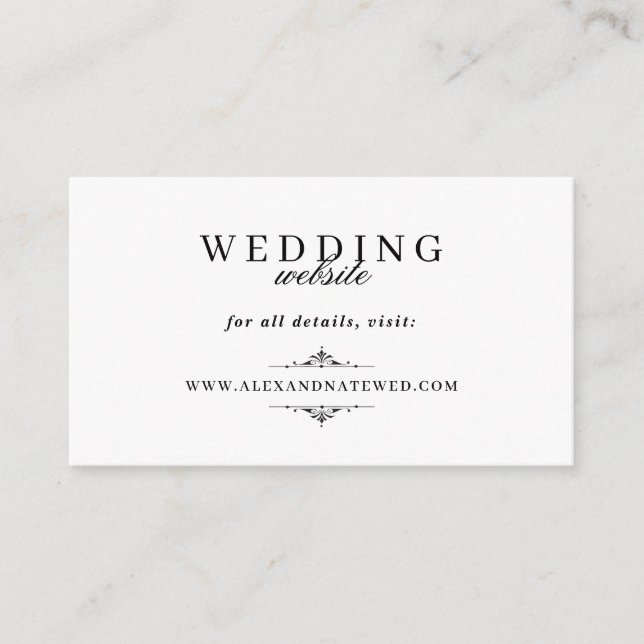 Cartão De Informações Minidetalhes do Elegante preto e branco (Frente)