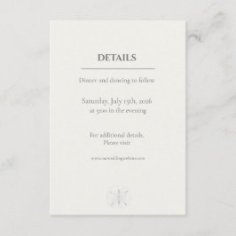 Cartão De Informações Minimal Coastal Sand Dollar Wedding