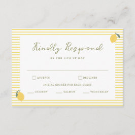 Cartão De Informações Minimal Lemon Amalfi Coast Wedding RSVP Card