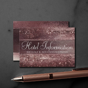 Cartão De Informações Minimalismo Glitzy   Informações do Hotel Dark R