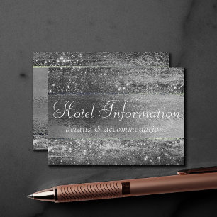 Cartão De Informações Minimalismo Glitzy   Informações do Silver Shine