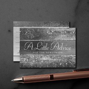 Cartão De Informações Minimalismo Glitzy   Mamãe De Folha De Prata