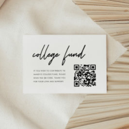 Cartão De Informações Minimalist Script Graduation College Fund QR Code