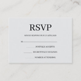 Cartão De Informações Minimalist Simple Wedding RSVP Enclosure Card