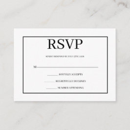 Cartão De Informações Minimalist Simple Wedding RSVP Enclosure Card