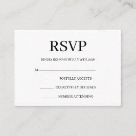 Cartão De Informações Minimalist Simple Wedding RSVP Enclosure Card