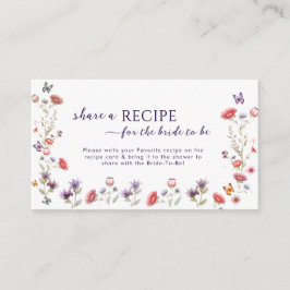 Cartão De Informações Minimalist Wildflower Recipe Request Card