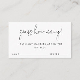 Cartão De Informações Minimalista Adivinha Quantas Cartas De Jogo