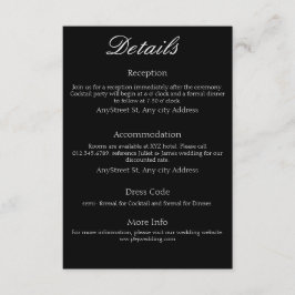 Cartão De Informações Minimalista atemporal preto e branco