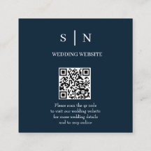 Minimalista e Chic | Código QR Azul Marinho e Bran