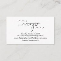 Minimalista Moderno, Letra Preta, RSVP Online