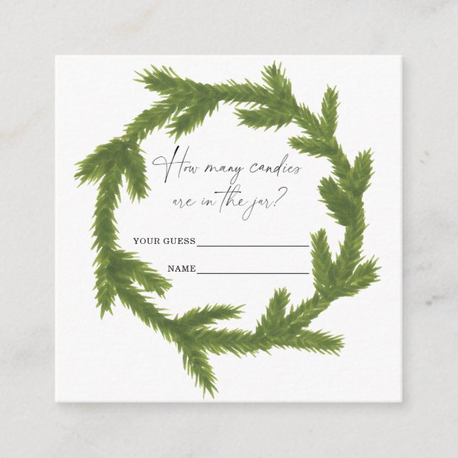 Cartão De Informações Minimismo de inverno adivinha quantas canetas (Frente)