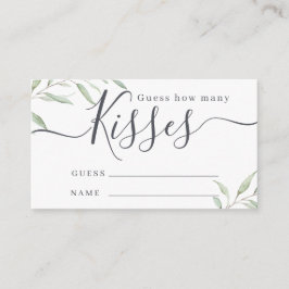 Cartão De Informações Mínimo de verde adivinhem quantos beijos encerra o