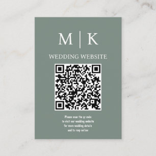 Cartão De Informações Mínimo e Chic   Casamento com código QR