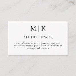 Cartão De Informações Mínimo e Chic | Casamento de Código QR Preto e Bra