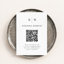 Mínimo e Chic | Casamento de Código QR Preto e Bra
