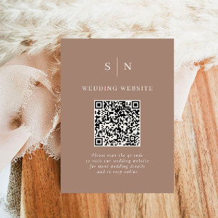 Cartão De Informações Mínimo e Chic Código de Casamento QR Scannable B