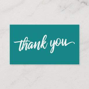 Cartão De Informações Mínimo Script Typografia Dark Teal Obrigado