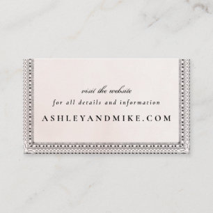 Cartão De Informações Minisite Elegante Blush & Black Watercolor Lace