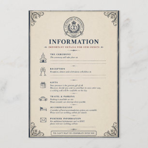 Cartão De Informações Ministério do Casamento Enclosure de Casamento Div