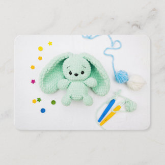 Cartão De Informações Mint Crochet Bunny – Cozy Yarn Aesthetic