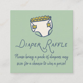 Cartão De Informações Mint Doodle Baby Shower Diaper Diaper Raffle