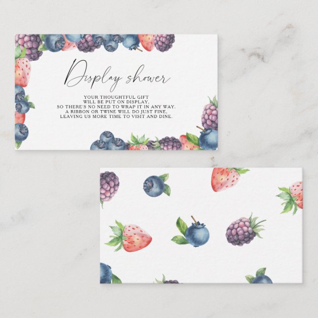 Cartão De Informações Mistura de bagas - chá de exibição (Frente/Verso)